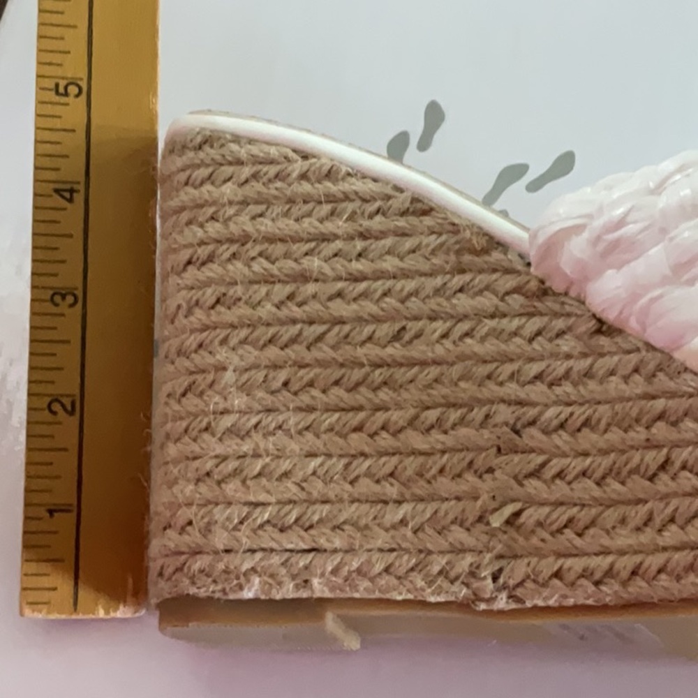Olivia Miller White and Tan Wedge Shoes with Quilted Design - Picture 8 of 9